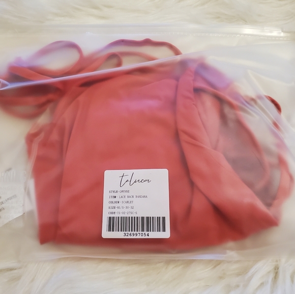 Toluca Swim Gwynne Lace-up Bandana Top - Scarlet - Picture 4 of 12